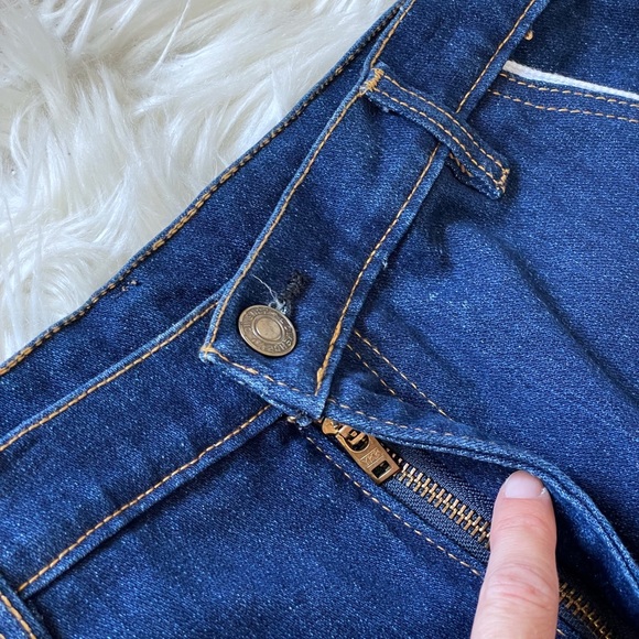 Vintage 1980s dark denim high rise straight leg pants - Picture 9 of 16